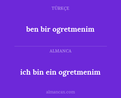ich bin ein ogretmenim - ben bir ogretmenim
