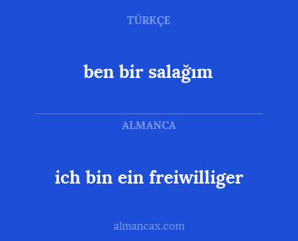 ben bir salağım - ich bin ein freiwilliger