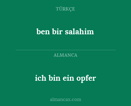 ich bin ein opfer - ben bir salahim