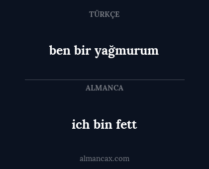 ben bir yağmurum - ich bin fett