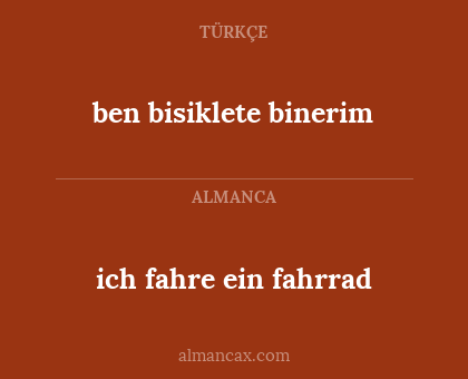 ich fahre ein fahrrad - ben bisiklete binerim