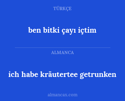 ben bitki çayı içtim - ich habe kräutertee getrunken