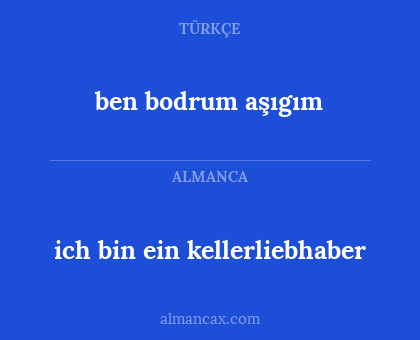 ben bodrum aşıgım - ich bin ein kellerliebhaber