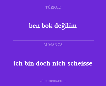 ben bok değilim - ich bin doch nich scheisse