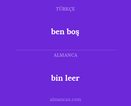 ben boş - bin leer