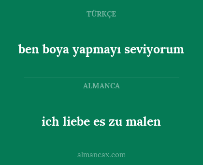 ben boya yapmayı seviyorum - ich liebe es zu malen