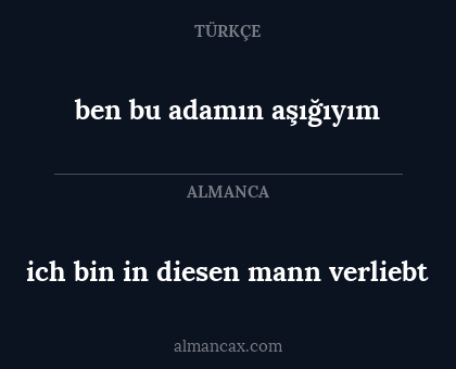 ben bu adamın aşığıyım - ich bin in diesen mann verliebt