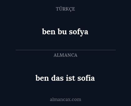 ben bu sofya - ben das ist sofia
