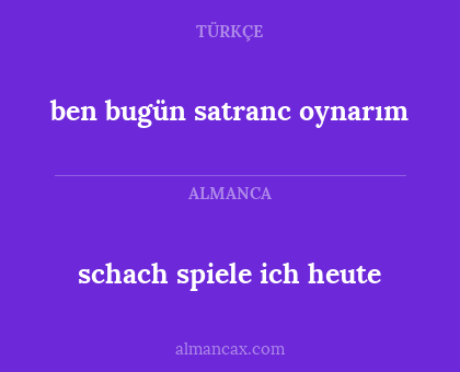 schach spiele ich heute - ben bugün satranc oynarım