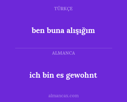ben buna alışığım - ich bin es gewohnt