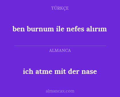 ich atme mit der nase - ben burnum ile nefes alırım
