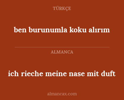ich rieche meine nase mit duft - ben burunumla koku alırım