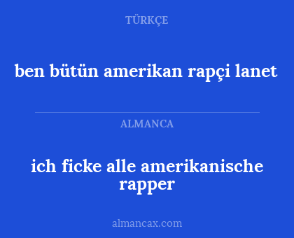 ben bütün amerikan rapçi lanet - ich ficke alle amerikanische rapper
