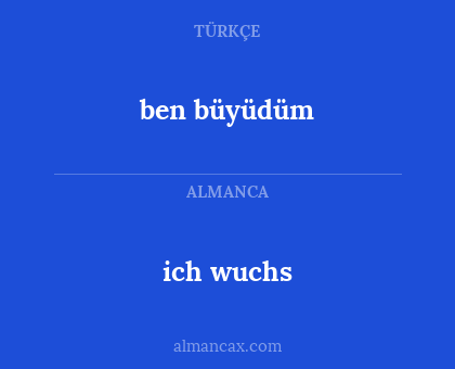 ich wuchs - ben büyüdüm