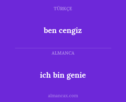 ich bin genie - ben cengiz
