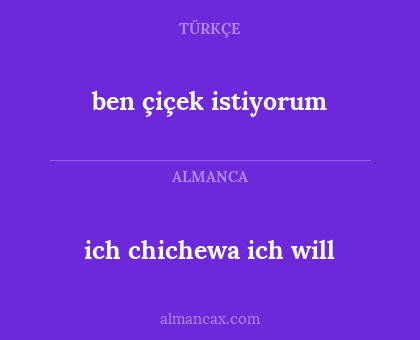 ich chichewa ich will - ben çiçek istiyorum