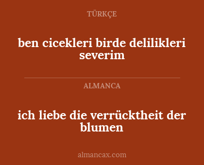 ben cicekleri birde delilikleri severim - ich liebe die verrücktheit der blumen