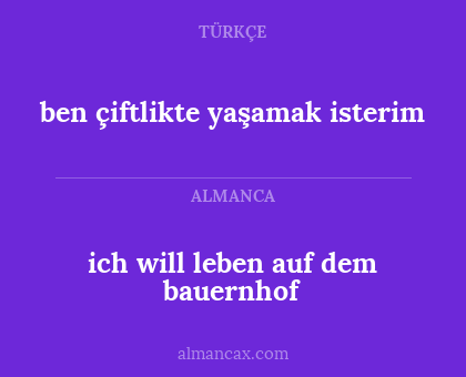 ich will leben auf dem bauernhof - ben çiftlikte yaşamak isterim