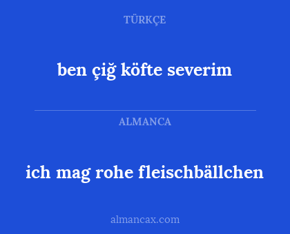 ich mag rohe fleischbällchen - ben çiğ köfte severim