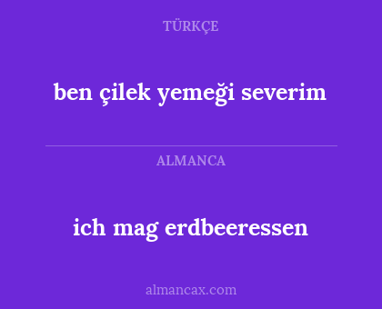 ich mag erdbeeressen - ben çilek yemeği severim