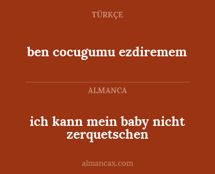 ben cocugumu ezdiremem - ich kann mein baby nicht zerquetschen
