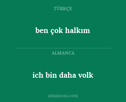 ben çok halkım - ich bin daha volk