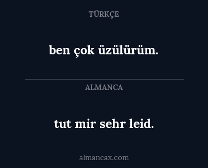 ben çok üzülürüm. - tut mir sehr leid.