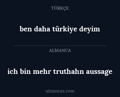 ben daha türkiye deyim - ich bin mehr truthahn aussage