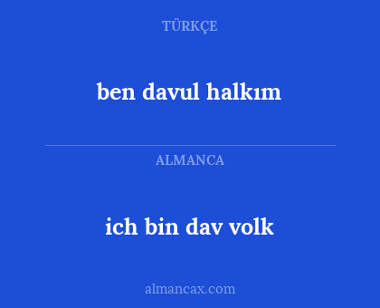 ich bin dav volk - ben davul halkım