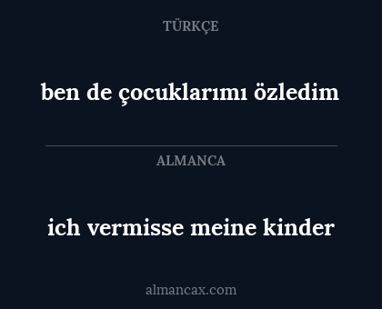 ich vermisse meine kinder - ben de çocuklarımı özledim