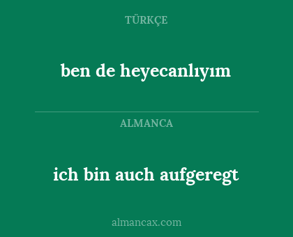 ben de heyecanlıyım - ich bin auch aufgeregt