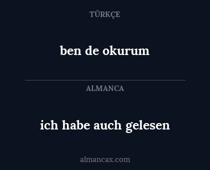ben de okurum - ich habe auch gelesen