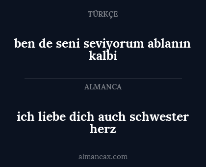 ich liebe dich auch schwester herz - ben de seni seviyorum ablanın kalbi