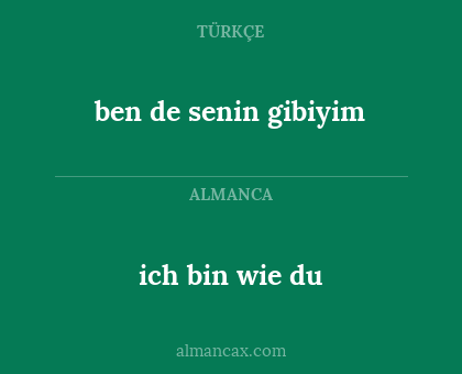 ich bin wie du - ben de senin gibiyim