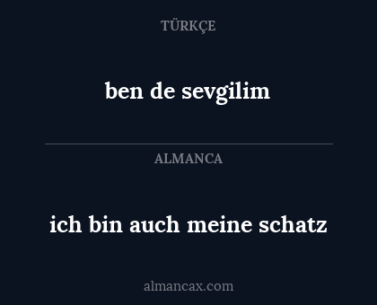 ben de sevgilim - ich bin auch meine schatz