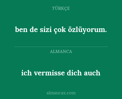 ich vermisse dich auch - ben de sizi çok özlüyorum.