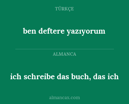 ben deftere yazıyorum - ich schreibe das buch, das ich