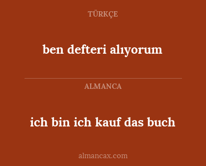 ben defteri alıyorum - ich bin ich kauf das buch