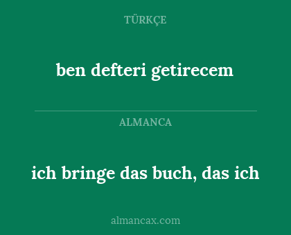 ich bringe das buch, das ich - ben defteri getirecem