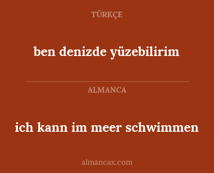 ich kann im meer schwimmen - ben denizde yüzebilirim
