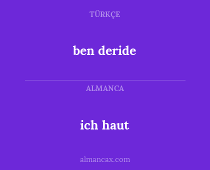 ben deride - ich haut