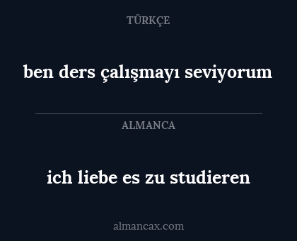 ben ders çalışmayı seviyorum - ich liebe es zu studieren