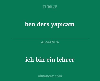 ich bin ein lehrer - ben ders yapıcam