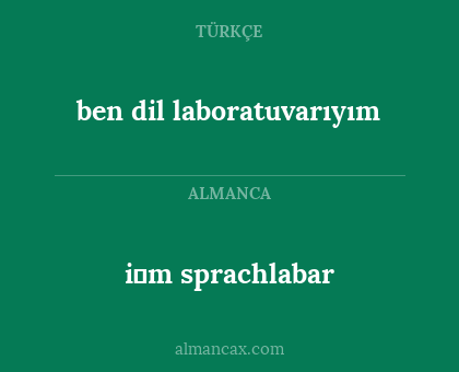i̇m sprachlabar - ben dil laboratuvarıyım