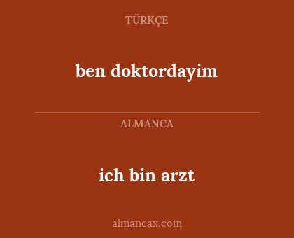 ich bin arzt - ben doktordayim
