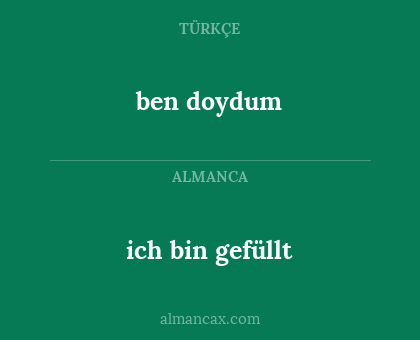 ben doydum - ich bin gefüllt