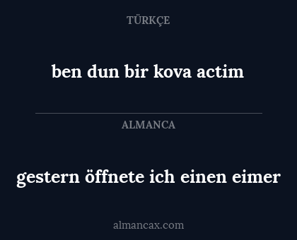 gestern öffnete ich einen eimer - ben dun bir kova actim