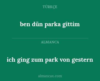 ich ging zum park von gestern - ben dün parka gittim