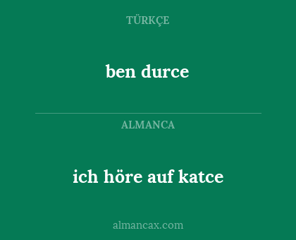 ben durce - ich höre auf katce