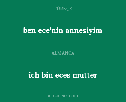 ich bin eces mutter - ben ece’nin annesiyim